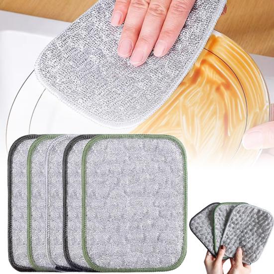 2/3/5/10Pcs Wire Dishwashing Rags Reusable Miracle Cleaning Clothes Non-Scratch Dishcloth Kitchen Residue Removal Clothes