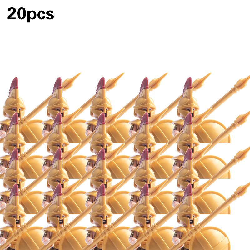 Set militari medievali Action figure Blocchi da costruzione Mattoni Cavaliere romano Soldato spartano Elmo Spada ArmiGiocattoli per bambini
