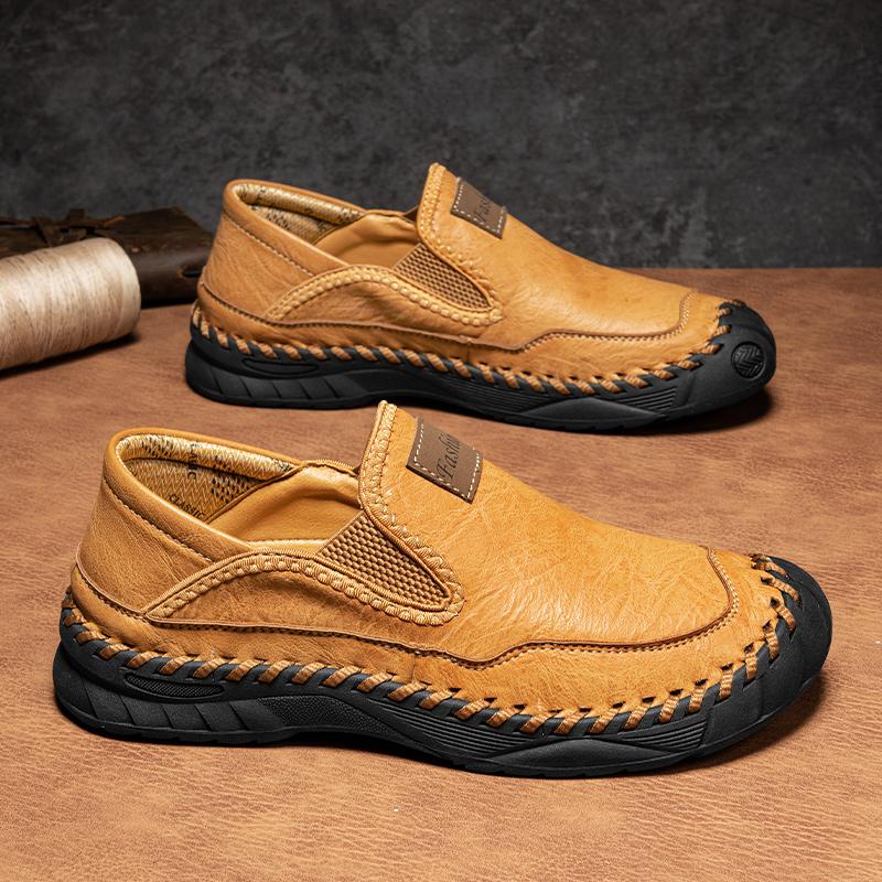 Fashion Luxury Brand Leisure Walk Shoes Fashion Leather Men Casual Shoes High Quality Handmade Man Loafers Breathable Formal Flat Men