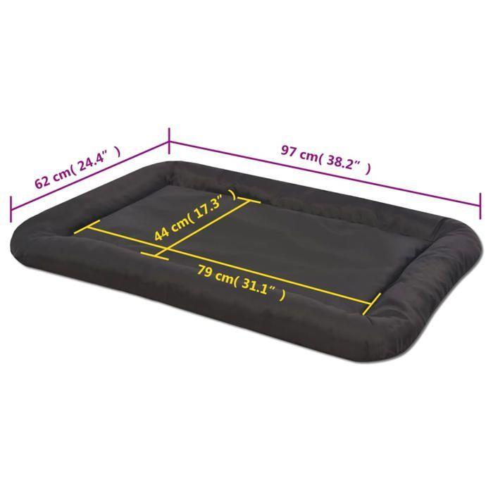 VidaXL Dog Mattress Size XXL Black Bed Basket Pets 170455