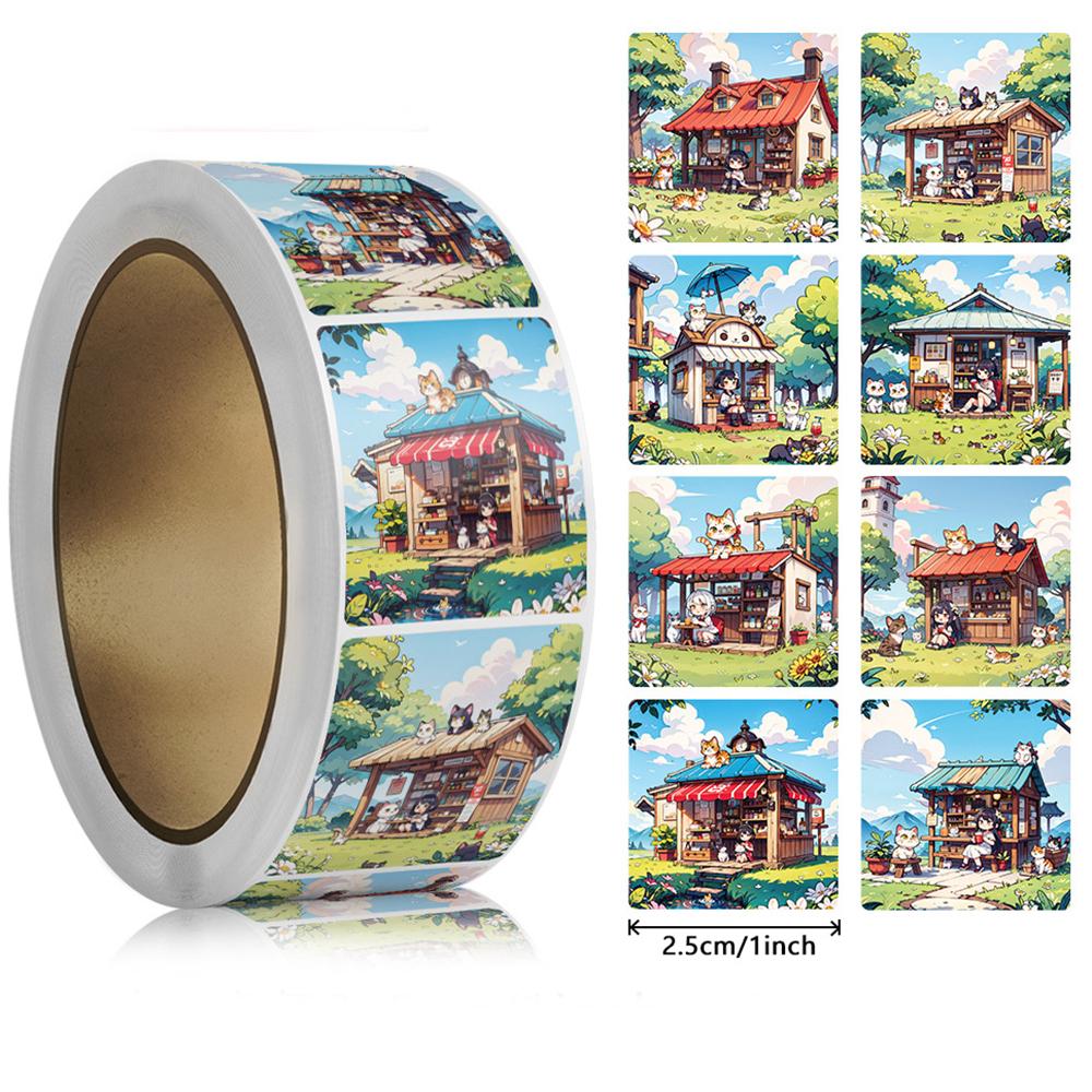 Custom Logo Stamp Stickers Cute Thank You Square Decoration X091