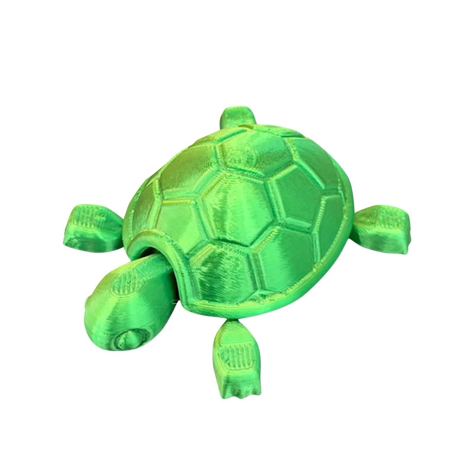 

3D-друкована модель черепахи для прикраси дитячих іграшок, настільних прикрас і подарунків One Size зелений