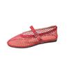 Fashion Mesh Ballet Shoes Women's Spring and Summer New Round Toe Shallow Mouth Cutout Mesh Breathable Flat Sandals