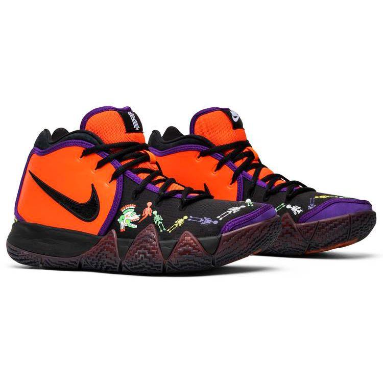 Nike קיירי 4 PE יום המתים נעלי סניקרס לגברים רב-צבעוני כתום-קבוצתי שחור-רב-צבעוני CI0278-800