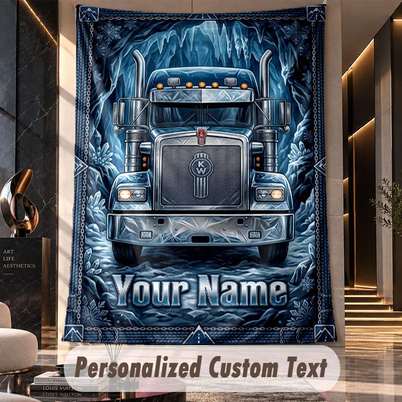 Camion (41) Arazzo Personalizzato con Tema Testo Nome Personalizzato Appeso a Parete Arazzo Decorazione per la Casa Tessuto di Sfondo