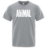 Moda ANIMAL Nadruk Literowy Męskie T-Shirty Uliczne Zabawne Krótkie Rękawy Luźny Oversizowy T-Shirt O-Neck Oddychająca Bawełniana Odzież