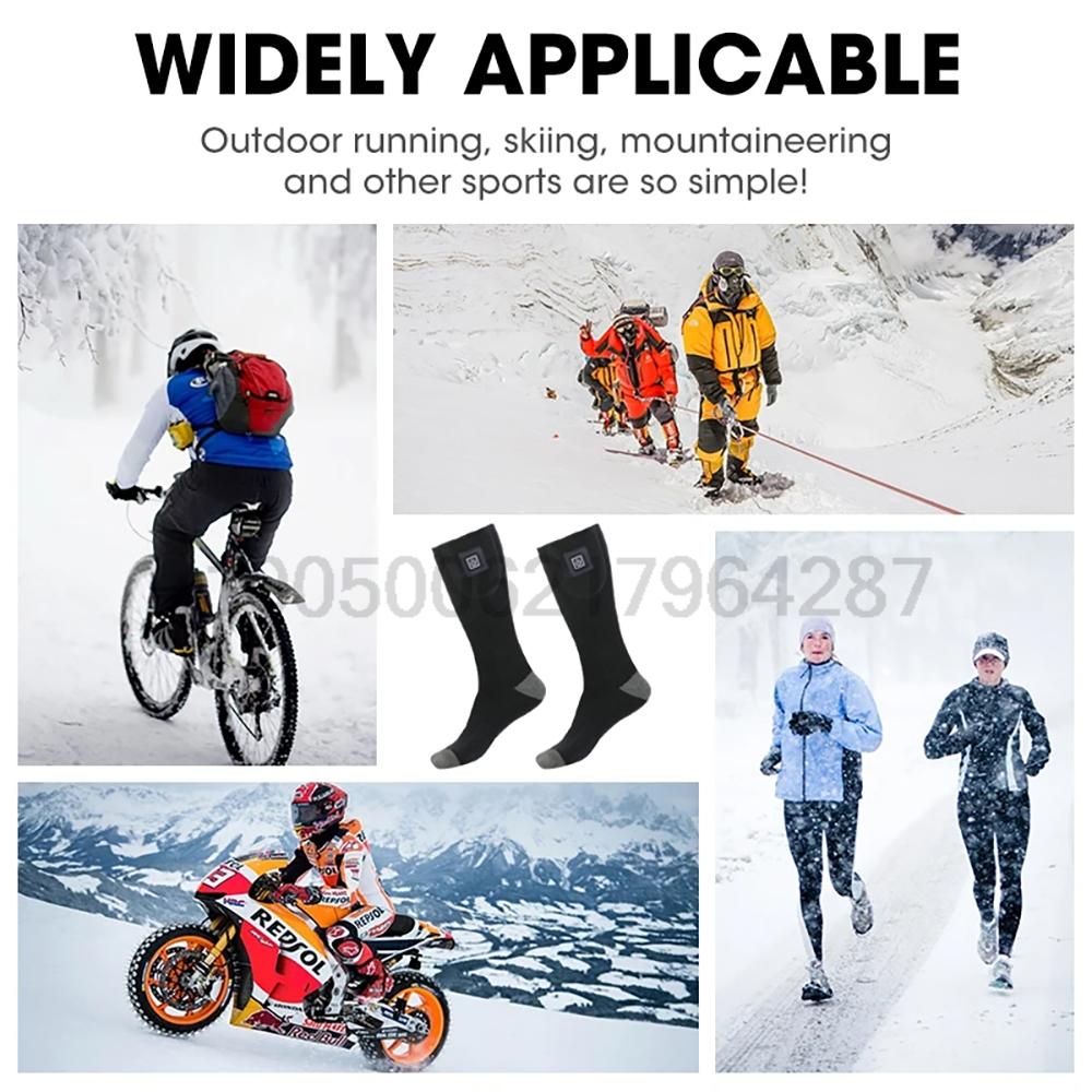 Heated Socks Winter Warm Snowmobile Skiing Heated Socks With Battery Case Outdoor Sport Thermal Heated Foot Warmer Ski Sports