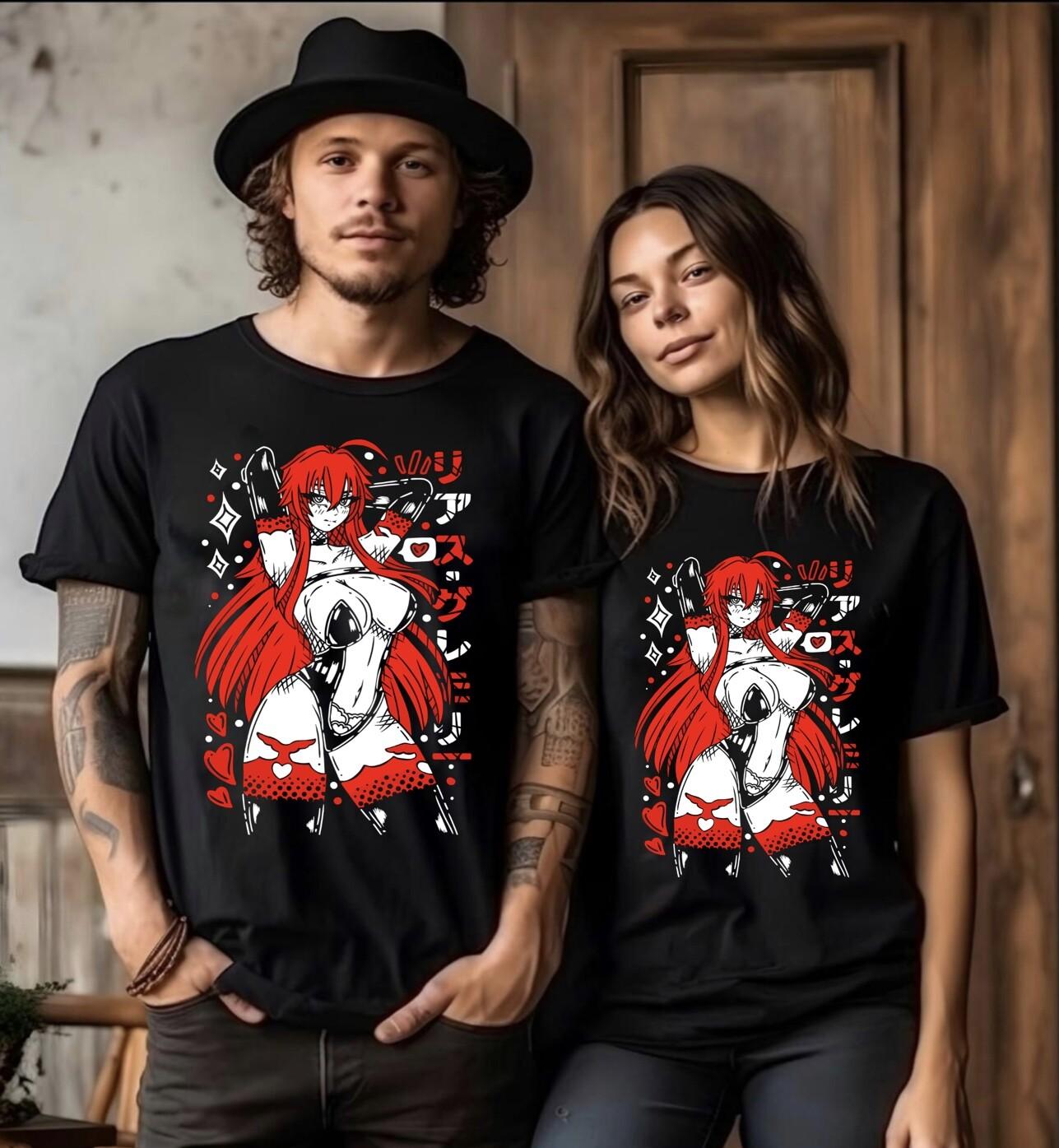 Rias Gremorye T-Shirt Mens Womens Tees Top High School DxD Rias Gremory Aesthetic Sexy Waifu Shirt 4XL