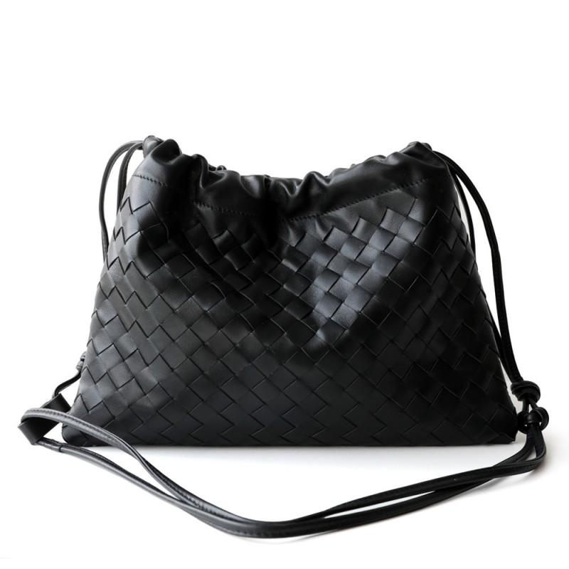 Genuine Lamb Leather Woven Clutch Crossbody