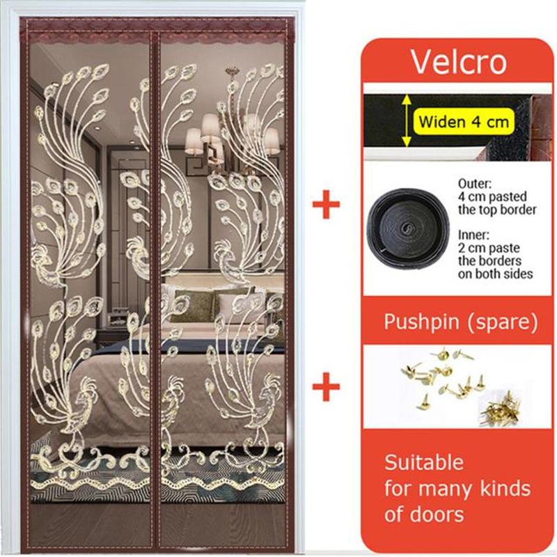 

Magnetic Screen Door with Coffee Color Duty Mesh Curtain Screen Doors with MagnetsMagnetic Mesh Screen Door Summer Anti Mosquit 70*200cm
