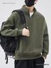 Men's Trendy Half-Zip Stand Collar Hoodie - Spring/Autumn Loose Fit Pullover