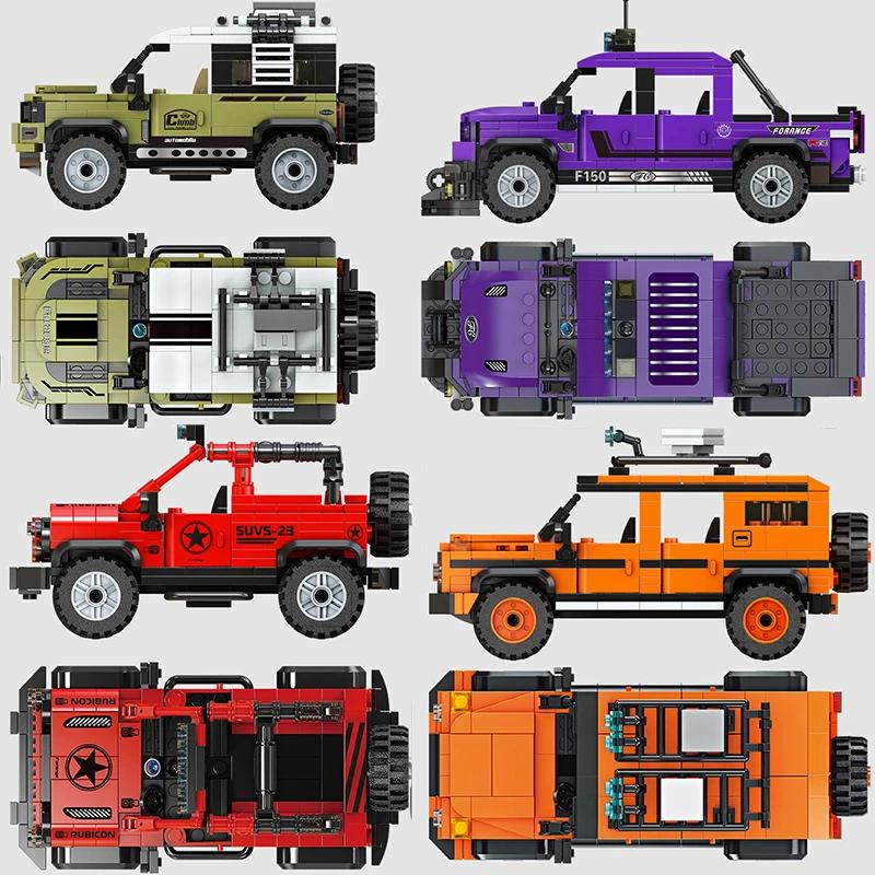 City Racing Car Speed Off Road Sports Car Building Blocks Moc Brick Vehicle Educational Construction Toys