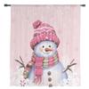 Christmas Winter Snowflake Snowman Pink Sheer Curtains for Living Room Decoration Window Curtains Kitchen Tulle Voile Curtains