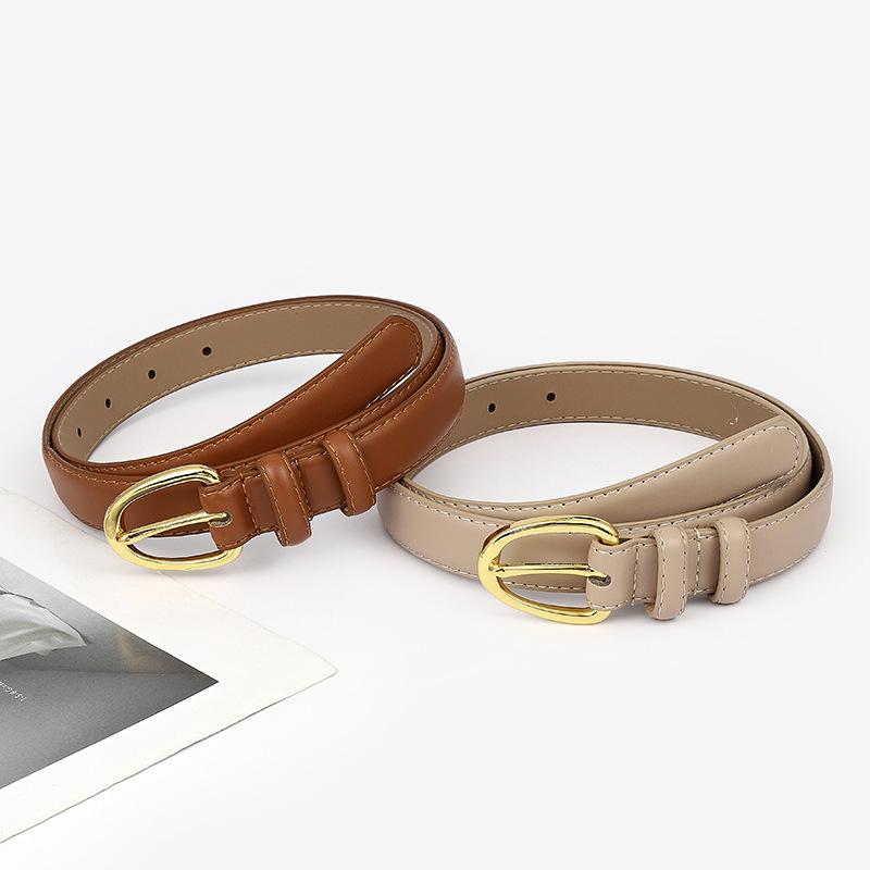 Belt Women'S Double-Sided Pu Pin Buckle Simple Jeans Women'S Belt Trendy