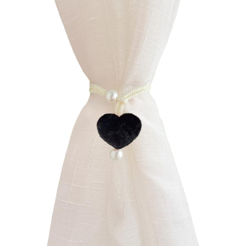 

2PCS Sweet Heart-shaped Curtain Tiebacks Romantic with Beads Curtain Tie Mosquito Net Tie Mosquito Nets