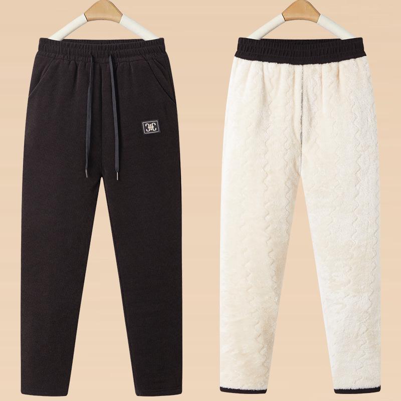 High-Waisted Fleece-Lined Winter Pants for Middle-Aged and Elderly Women