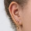 Gold Color Small Hoop Earrings Stainless Steel Circle Round Huggies for Women Men Ear Ring Bone Buckle Fashion Jewelry 25MM