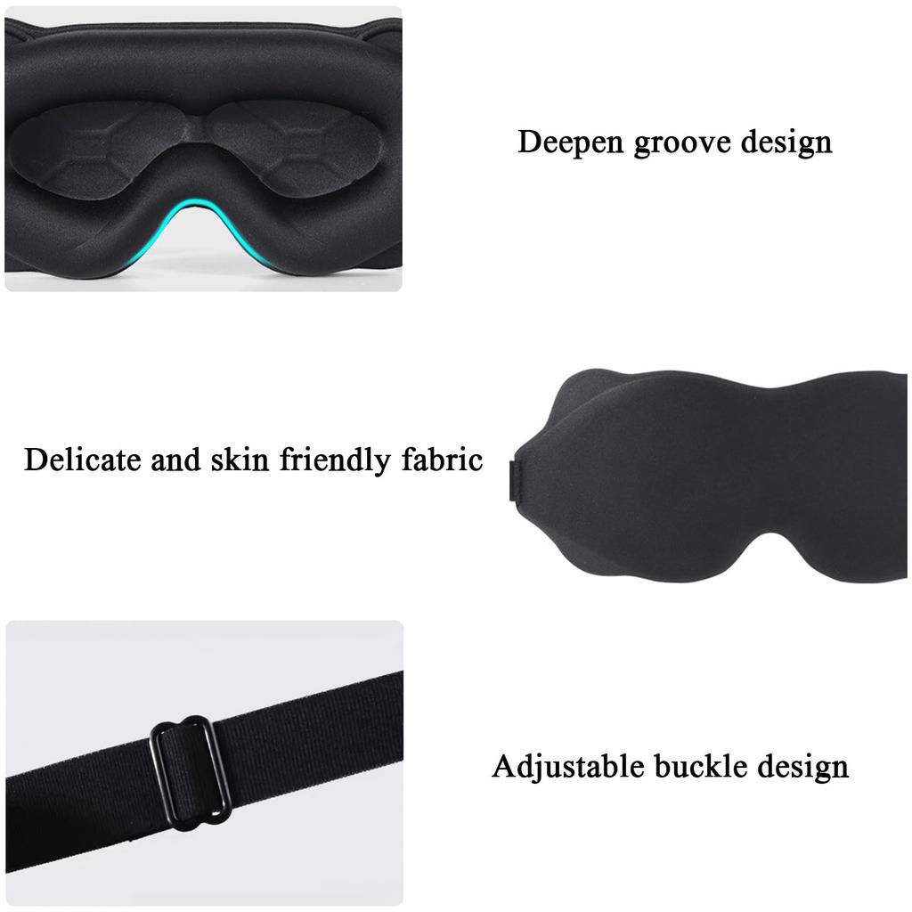 Blackout Sleep Mask for Women & Men - Sleeping Mask Zero Eye Pressure Super Soft & Comfortable with Adjustable Strap