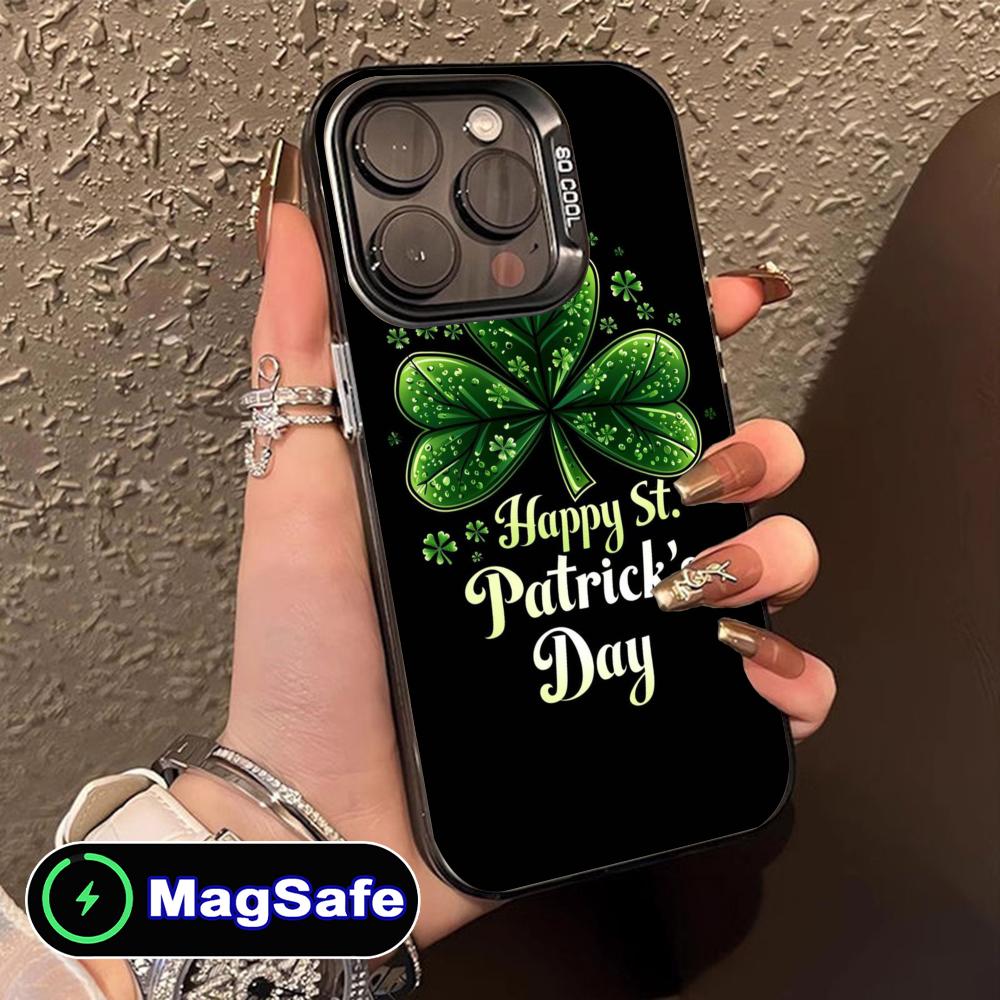 Coque de téléphone portable pour la Saint-Patrick pour iPhone 17 16 15 14 13 12 11 Air Pro Max Plus MagSafe Transparente Colorée Jolie