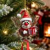 1/10 Stück Weihnachtsbaum-Anhänger Niedlicher Cartoon-Rentier Mit Weihnachtsmannmütze Design Hänger 2D Acryl-Anhänger Partyzubehör 2026
