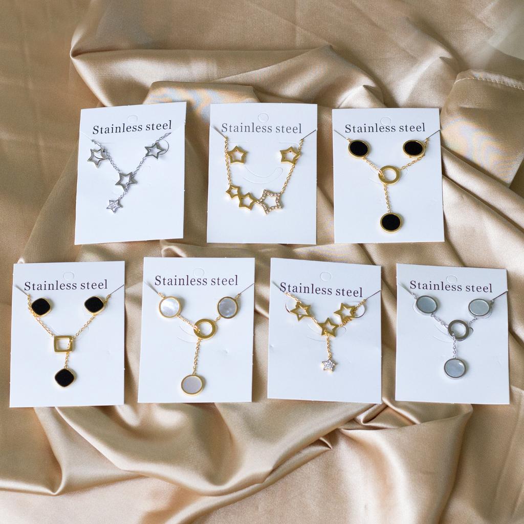 Elegant Gold Earrings And Necklace Set Delicate Women's Jewelry Collection