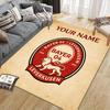 Custom Name,Bayer 04 Home Sofa Decoration for Living Room & Bedroom, Non‑Slip Play Flannel Floor Mat for Game Room