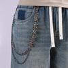 Gothic Skull Belt Chain Metal Hip Hop Double Layer Waist Accessory For Men Women