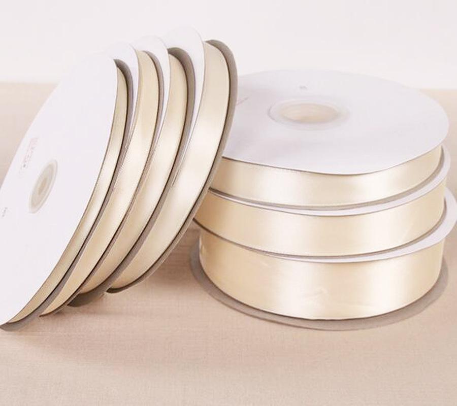 25 Yards 6/10/12/15/20/25/32/38/50/75mm Beige Color Polyester Satin Ribbon for Wedding Party Decoration&DIY Gift Wrapping Ribbon