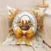 Easter Luxury Eggs Cushion Cover Silky Short Plush Invisible Zipper Dustproof Sofa Pillow Case For Home Decor