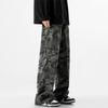 JYL Unisex Camo Jeans American  Hiphop Straight Slim Cargo Denim Trousers