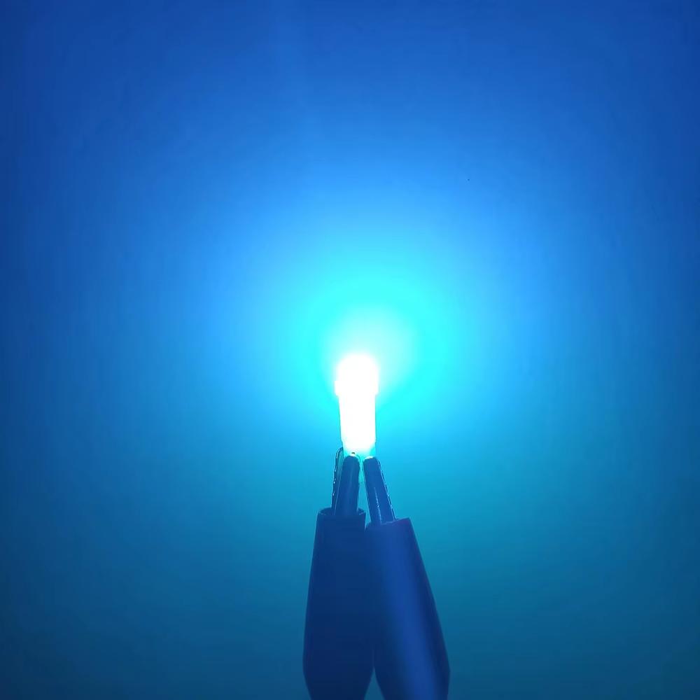 10pcs T5 LED Lights T5 COB W1.2W W3W LED Car Interior Light Auto Side Wedge Dashboard Gauge Instrument Lamp Bulb 12V white green