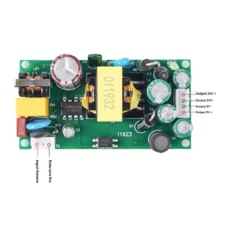 Control Cabinet Power Supply Module with 220V Input and 24V + 5V Output Board for Automation Equipment, Access Control Equipment, and Robotics