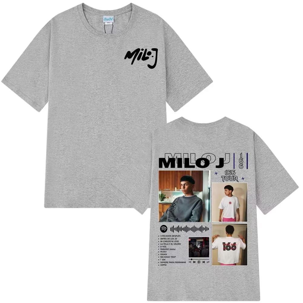 Rapper Milo J 166 Album Tour Merch Tshirts Mens Women Harajuku Hip Hop Pop Music Tshirts Summer Pure Cotton Short Sleeves Top