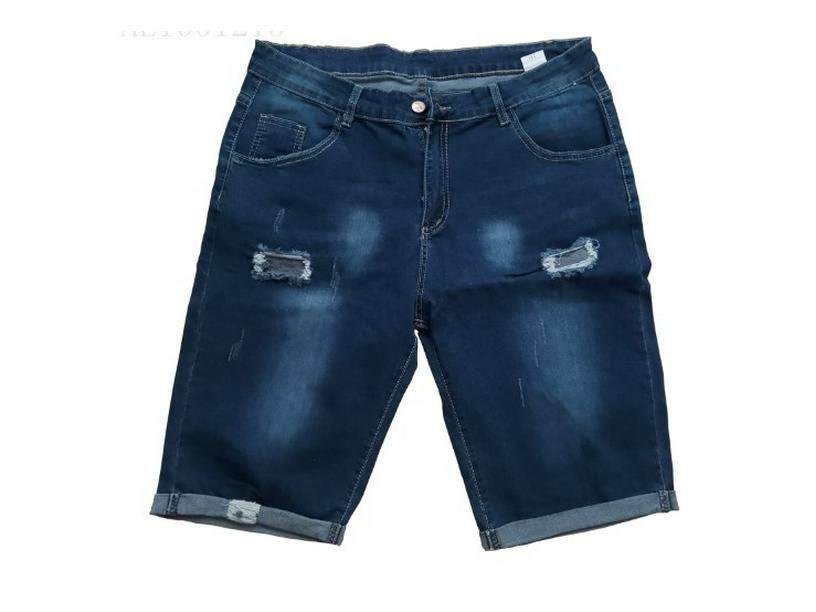 Cross-Border Elastic Ripped Jeans