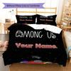 Among Us Custom Name Pattern Bedding,Quilt Set Quilt Cover Pillowcase Home Birthday Gift(1 * Duvet Cover + 2 * Pillowcase, Without Core)