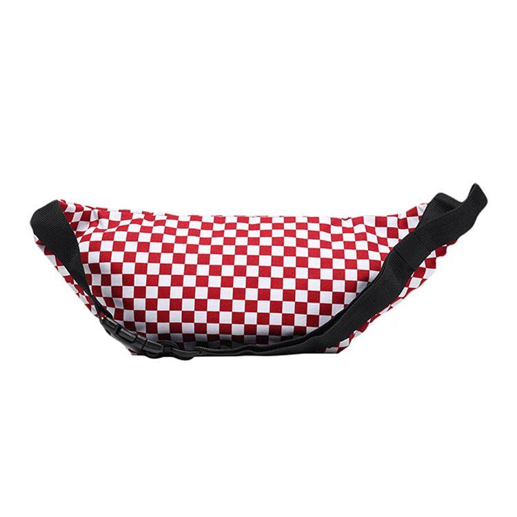 Vans Classic Checkerboard Casual Canvas Waist Bag Unisex bags Red White VN0A2ZXXRLM
