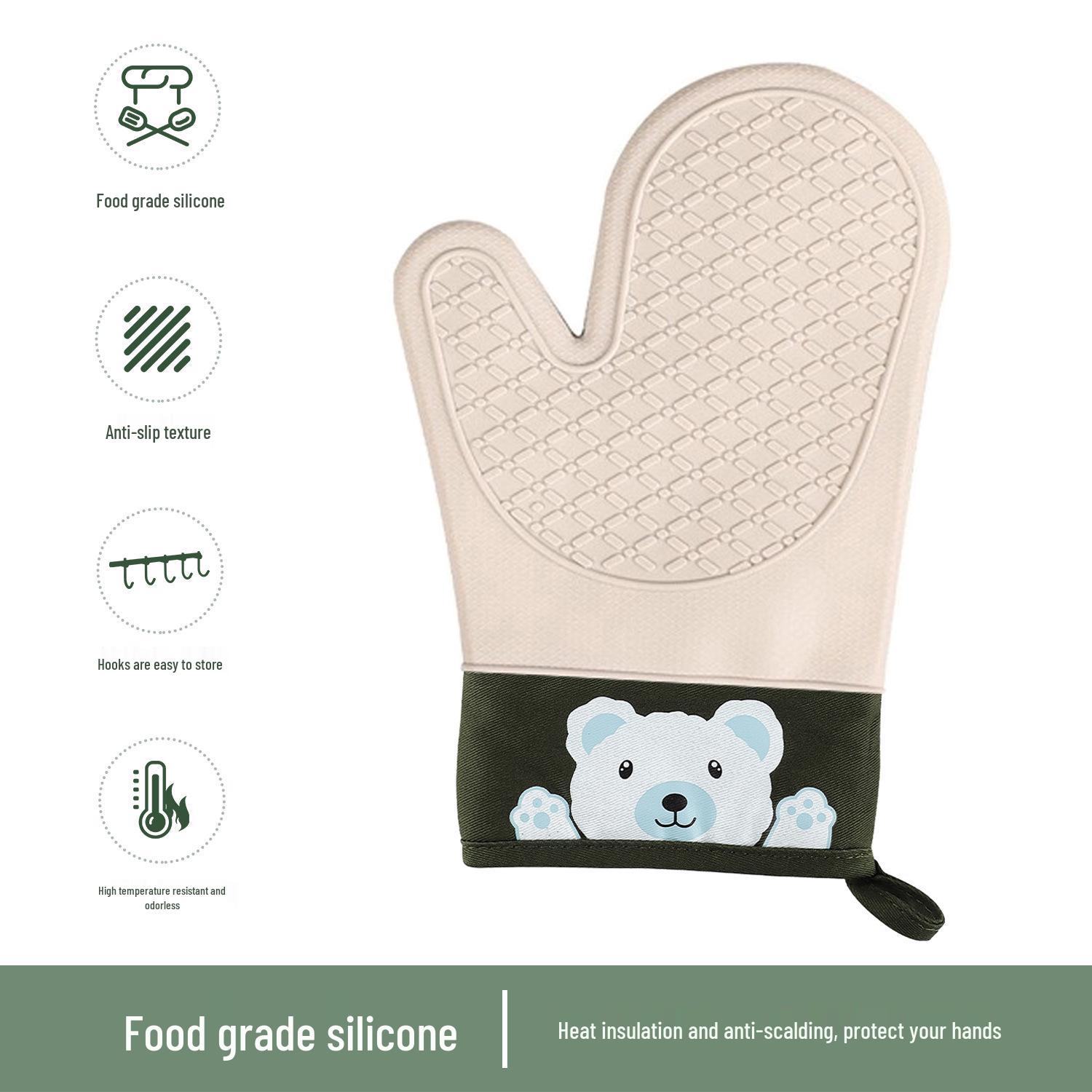 

Утолщенные Нескользящие Силиконовые Кухонные Прихватки для Духовки: Жаростойкие и противоожоговые прихватки для выпечки