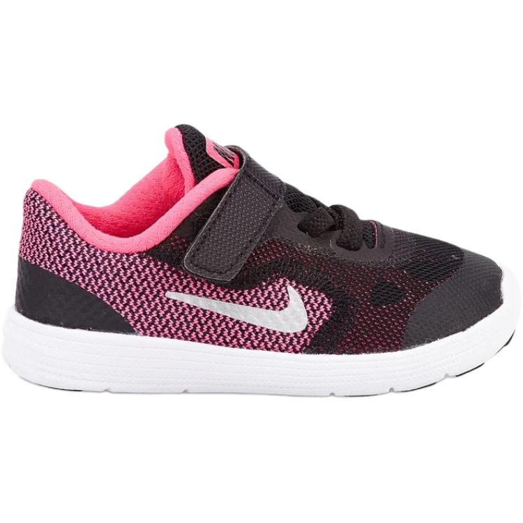 Nike Revolution 3 TD Black Metallic Silver Baby Sneakers 819418-001