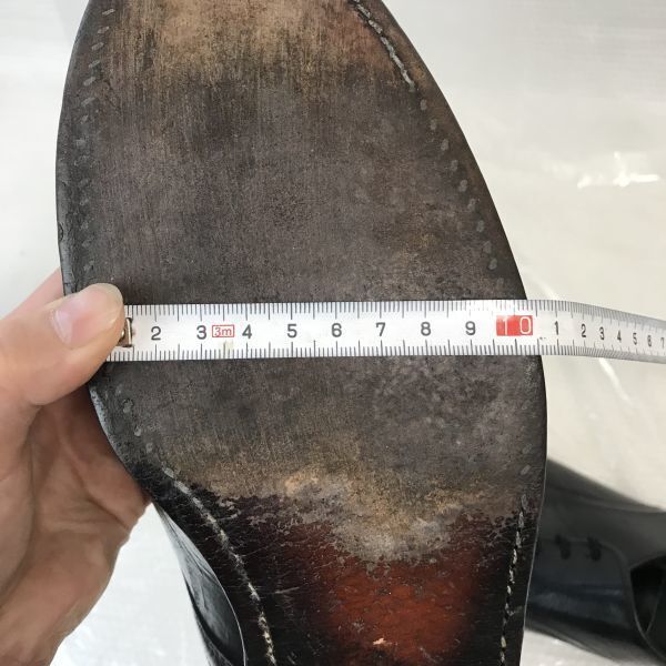 70s-80s Vintage Felt Tongue Leather U-tip McKay Construction 9 26.5-27.0 Black Maker Unknown Business Dress shoes(USED)