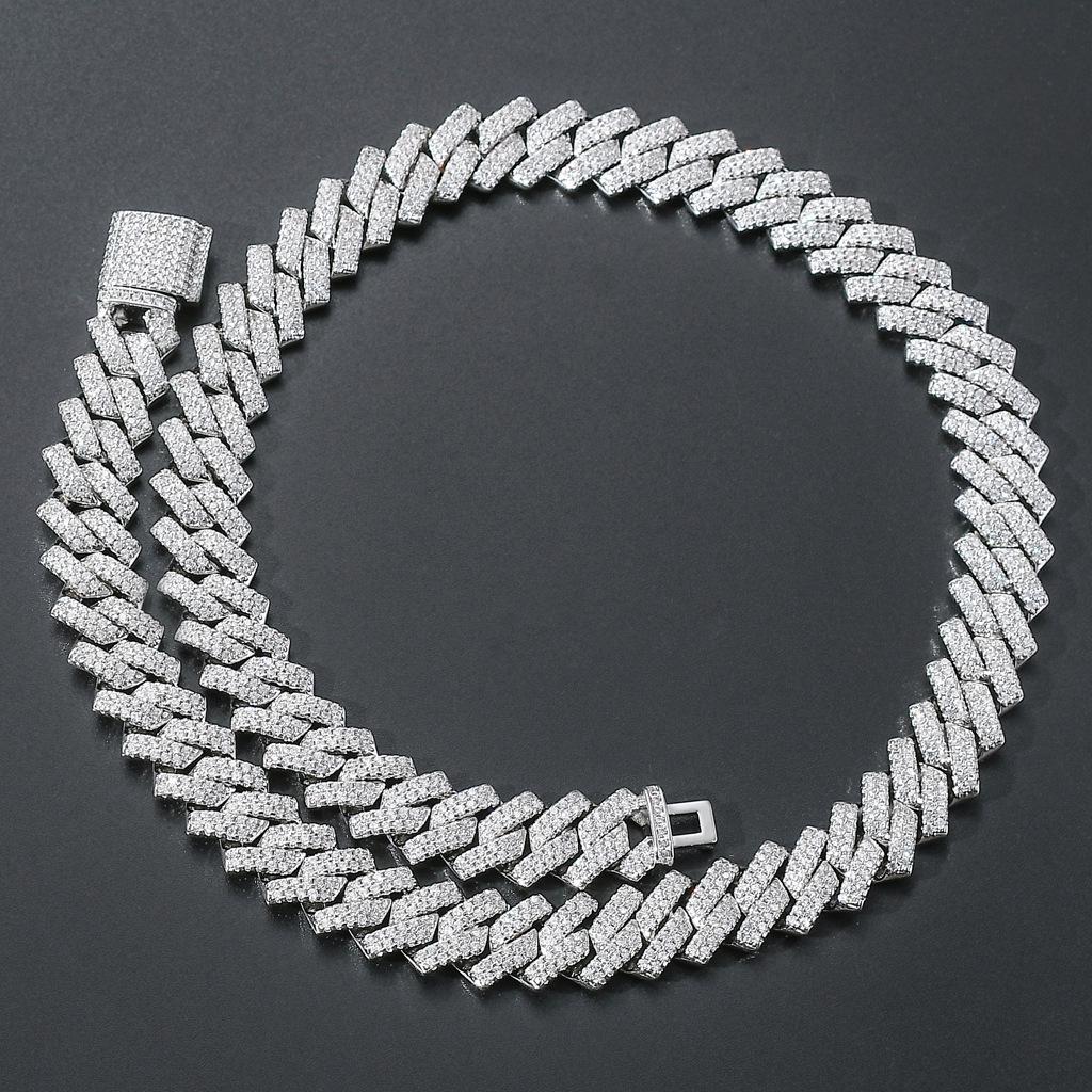 European-American Men's 14mm Zircon Cuban Chain Hip Hop Necklace