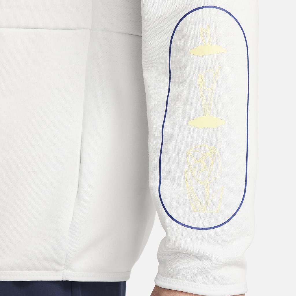 Nike Quick-Dry Knit Training Letter Dry Fleece Fitness Crew Neck Casual Long Sleeve Raglan T-Shirt Men Tops White FN3290-025
