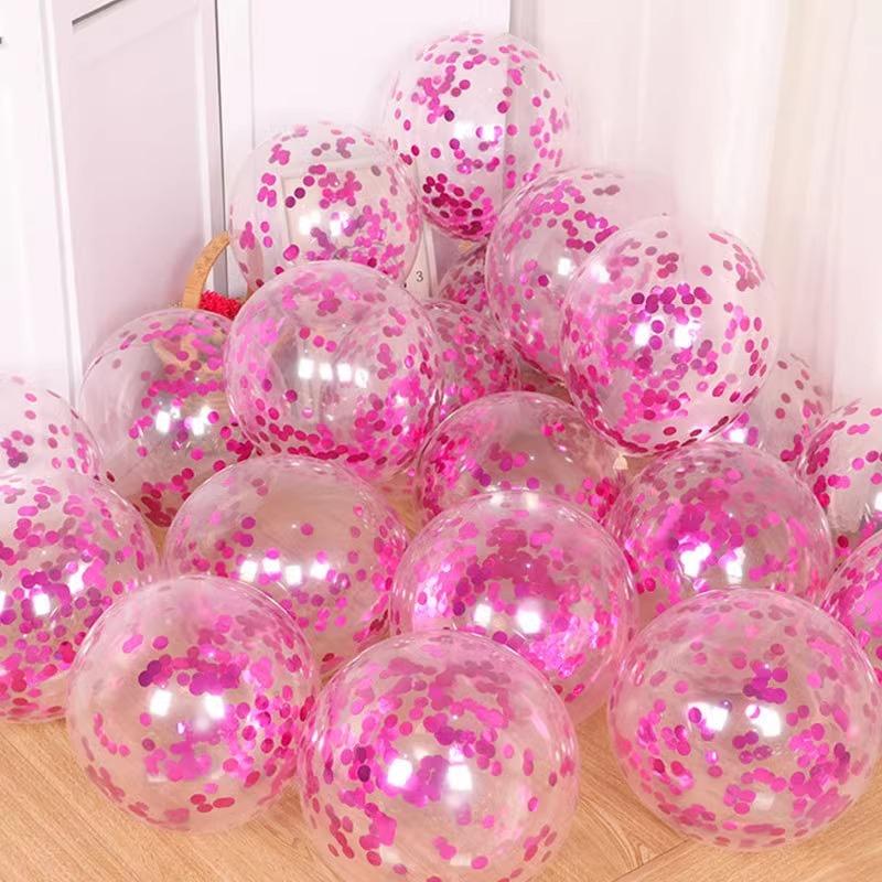 

12 Inch Gold Transparent Sequined Balloon Birthday Wedding Decoration Wedding Room Party Wedding Scene Arrangement Balloon 1 rose red sequined ball