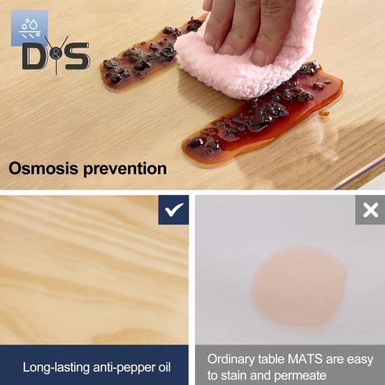 Transparent Dining Table Mat Thickened Visible Round Table Protector Oilproof Non-Slip Heat Resistant Waterproof Table Pad for Coffee Table