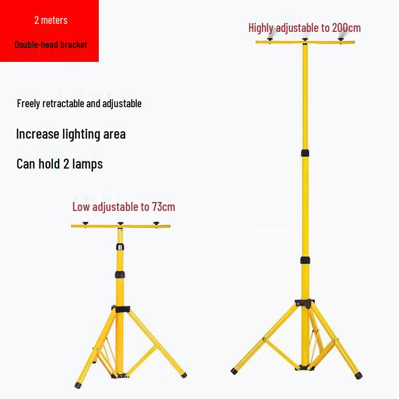 2M Heavy-Duty Adjustable Dual-Light Tripod Stand