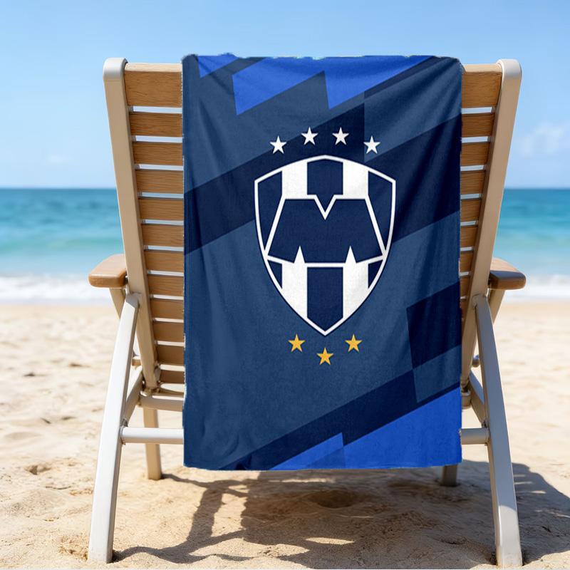 Monter-rey Football Crest Art Printed Beach Towel, Super Soft Microfiber, Perfect Gift Birthday, for Pool, Beach, Travel, for Family and Friends