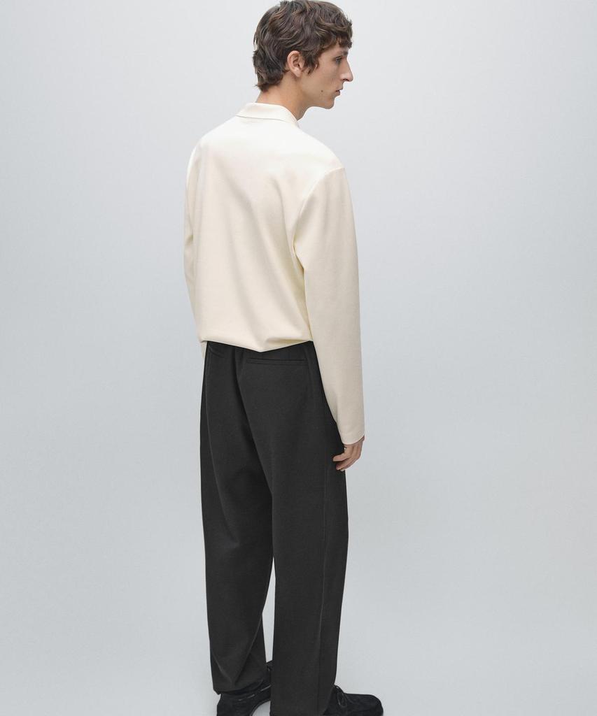 Masimodutti Long Sleeve Polo Shirt With Ribbed Details