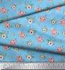 Soimoi Red Poly Crepe Fabric Mignon Dahlia & Peony Floral Fabric Prints By Metre 42 Inch