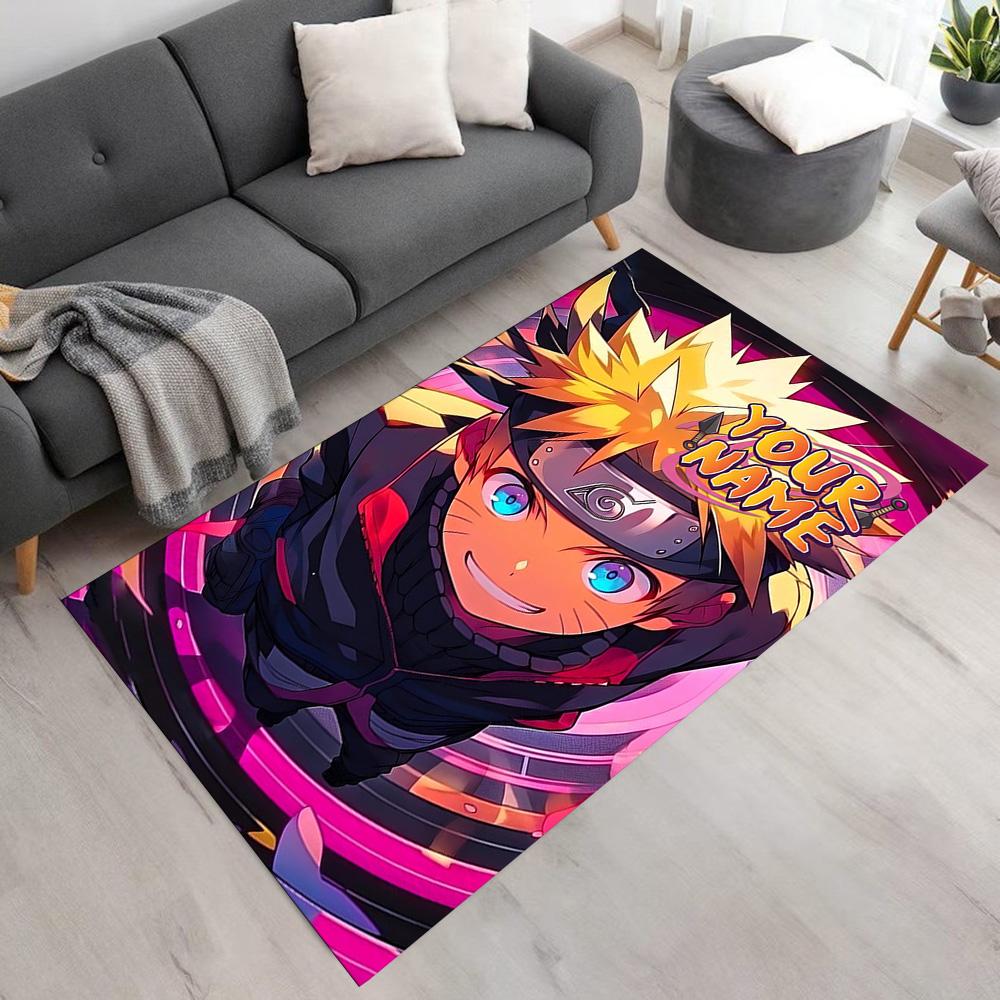 Naruto Character Customize Your Name Floor Rug Office Rug Suitable for Bedrooms Game Room Living Rooms Balcony Antislip Carpet Decorate Offices