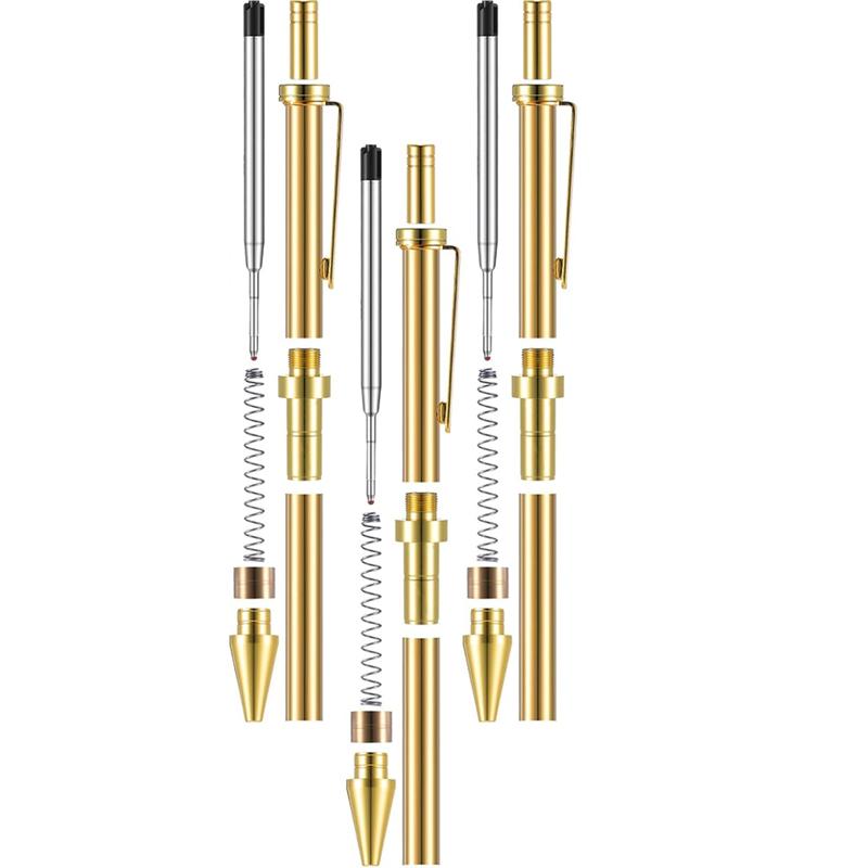 Kit Penne Retraibili A25F-6 Pezzi Per Tornitura Legno Kit Penna Click 8mm Con Ricambi Forniture Per Tornitura Tornio Per Realizzazione Penne Legno