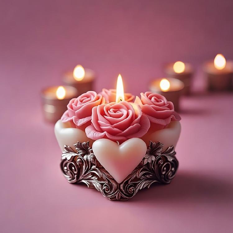 Rosenblumen Silikon Kerzenformen für Epoxidharz Kerzen Seifen und Kunsthandwerksprojekt Geprägte Blume Silikon Seifenformen